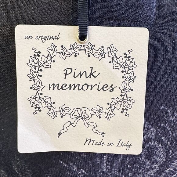 Pink Memories Women's Black Floral Long Sleeve Light Knit Sweater Top Sz 10/46 - Picture 5 of 13